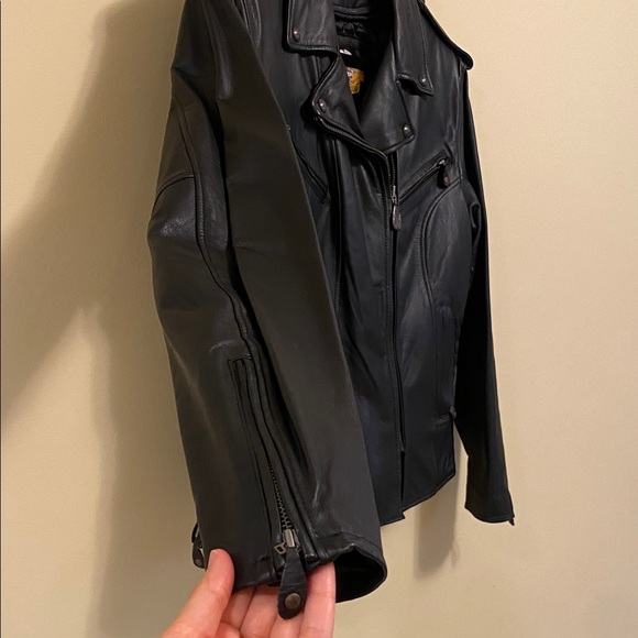 Harley Davidson Black Leather Jacket 50 Year Anniversary Small - Picture 8 of 10
